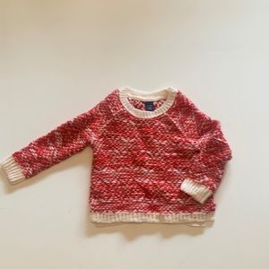Red and off-white wool sweater